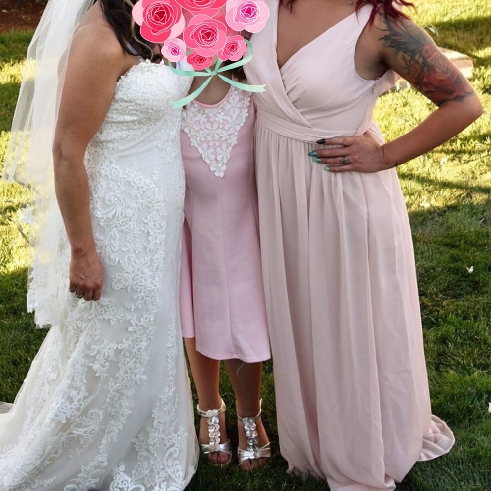 Adriana Pappel Light Pink Chiffon Bridesmaid Dress size 6/8